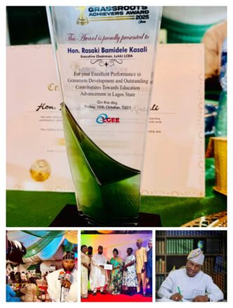 Lekki LCDA Chairman, Engr. Rasaki Bamidele Kasali, Honoured at Lagos Grassroots Awards