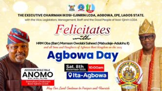 Ikosi-Ejinrin LCDA Felicitates Oba Momson Owolabi Saheed on 2025 Agbowa Day Celebration