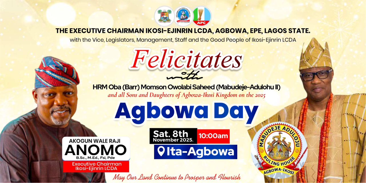 Ikosi-Ejinrin LCDA Felicitates Oba Momson Owolabi Saheed on 2025 Agbowa Day Celebration