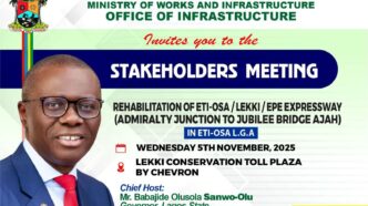 Lagos Govt to Hold Stakeholders’ Meeting on Rehabilitation of Eti-Osa/Lekki-Epe Expressway
