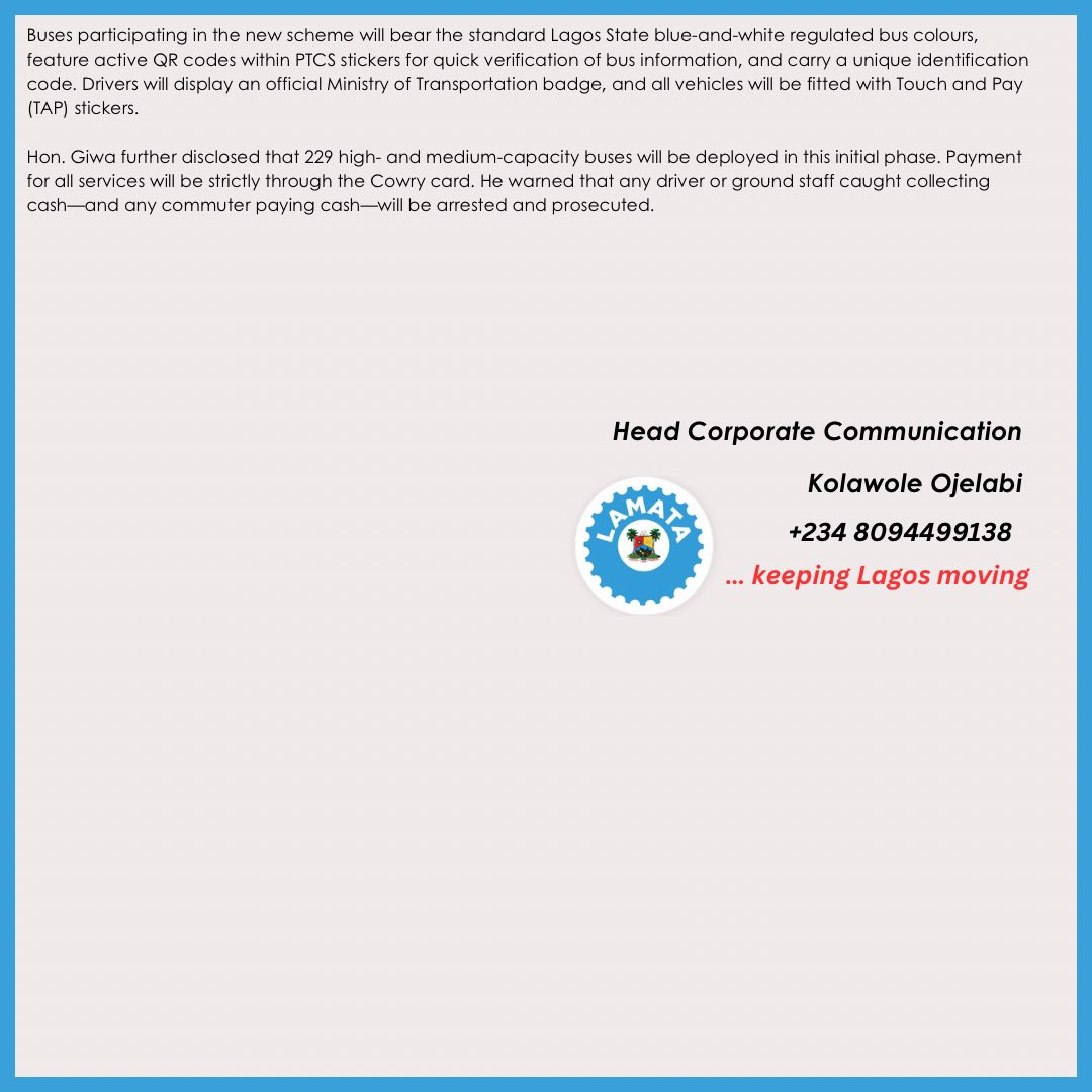 Lagos to Roll Out Regulated Bus Operations on Lekki–Epe Corridor