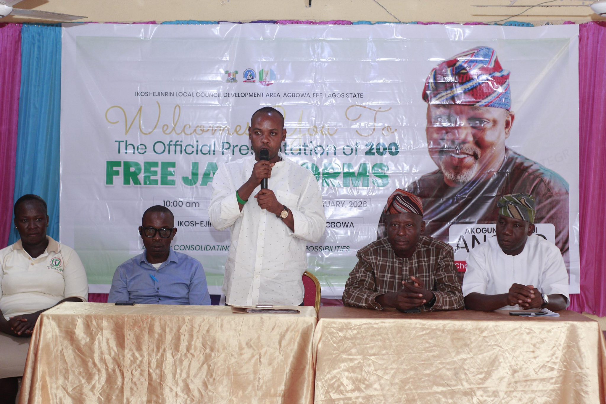 Ikosi-Ejinrin Chairman Anomo Distributes 200 Free 2026 JAMB Forms to Indigent Students