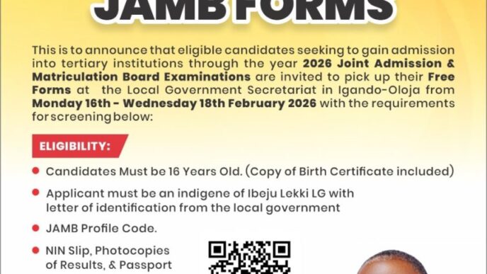 Ibeju-Lekki free 2026 JAMB