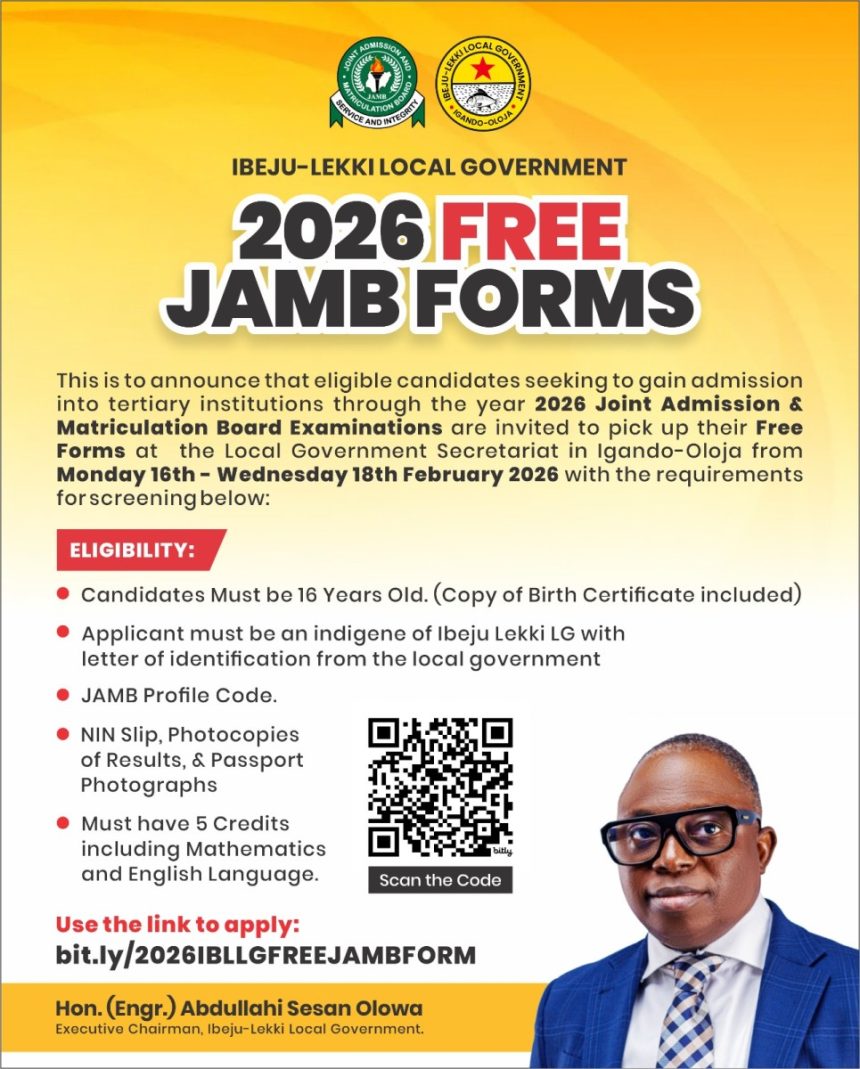 Ibeju-Lekki free 2026 JAMB