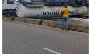 45,000-Litre Fuel Tanker Overturns in Epe, No Casualty Recorded
