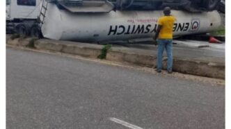 45,000-Litre Fuel Tanker Overturns in Epe, No Casualty Recorded